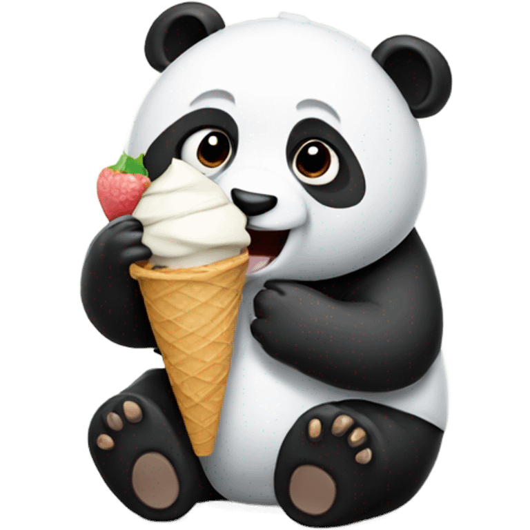 Panda eating ice cream emoji