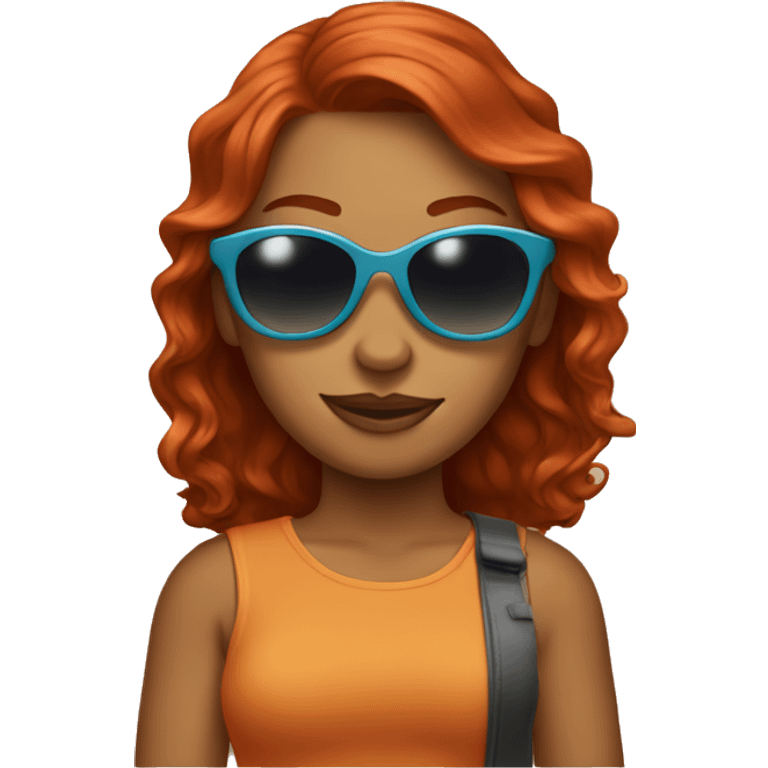 Redhead woman with sunglasses  emoji