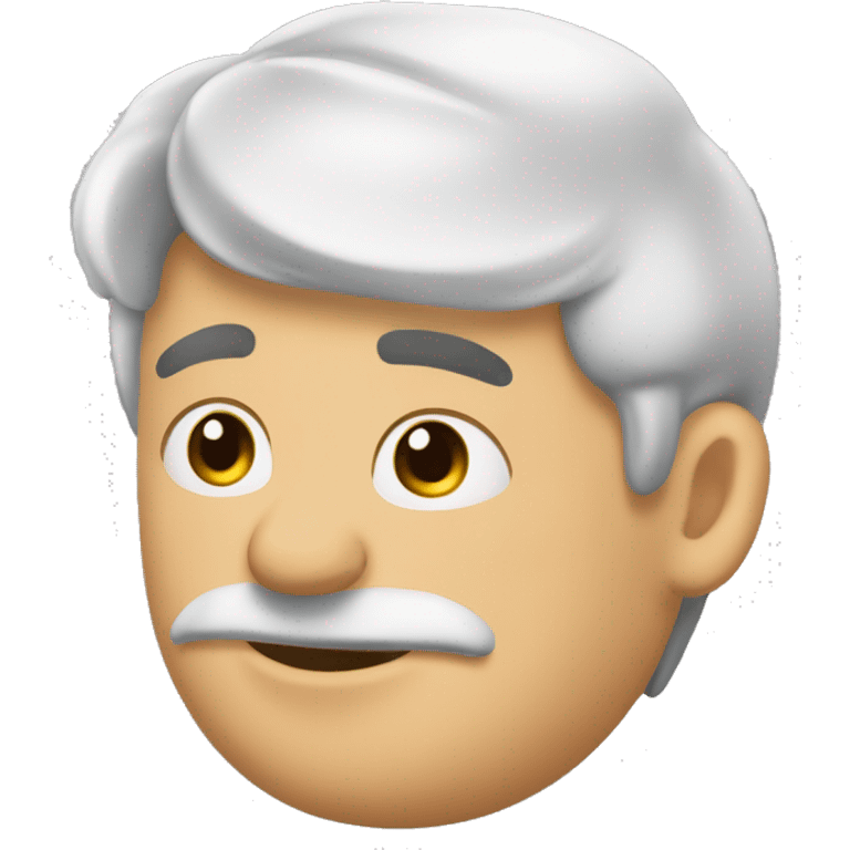 creame un emoji de un varon de 25 años casi gordito de piel blanca y con cabello negro rulo un poco largo emoji