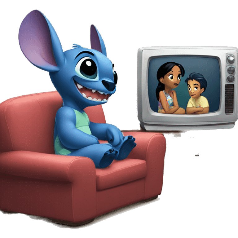 Lilo and stitch are watching tv  emoji