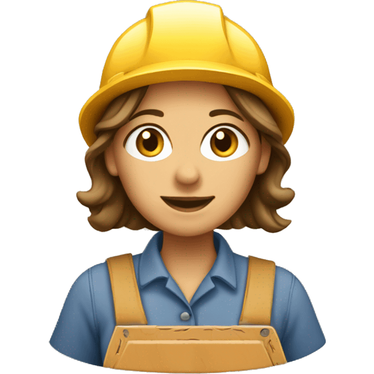 female carpenter working with wood emoji