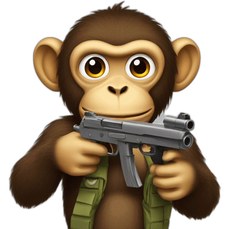 A monkey with a gun emoji