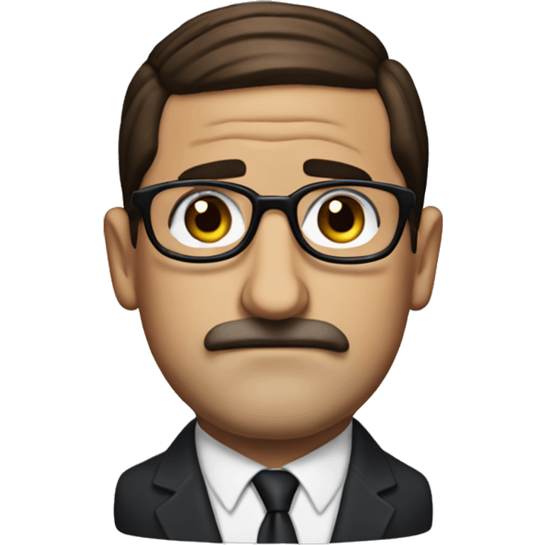 michael scott with mustache and glasses. emoji