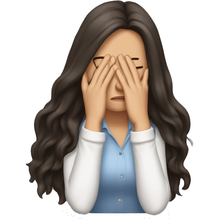 Long haired brunette doing facepalm emoji