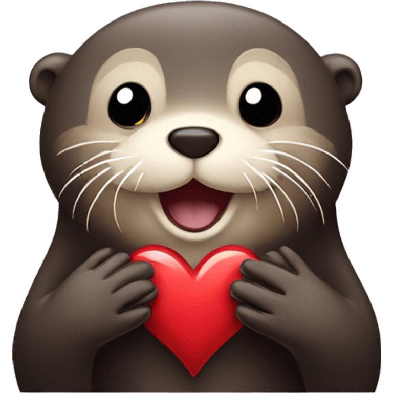 sea otter showing heart sign with hands emoji