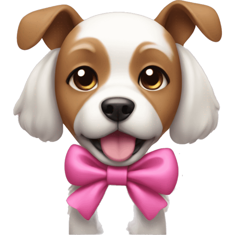 Dog with pink bow emoji