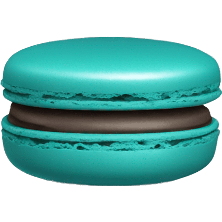 Realistic dark turquoise macaron isolated emoji