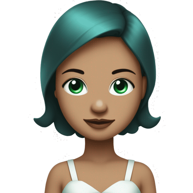 bal avec une fille blanche en robe bleu turquoise yeux vert et cheveux lisse châtain foncé et un garçon métisse cheveux bruns bouclés court plus petit que la fille en costards noir   emoji