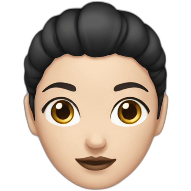 white Girl, black short hair with two buns emoji