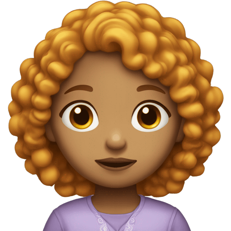 Light skin curly ginger girl praying  emoji