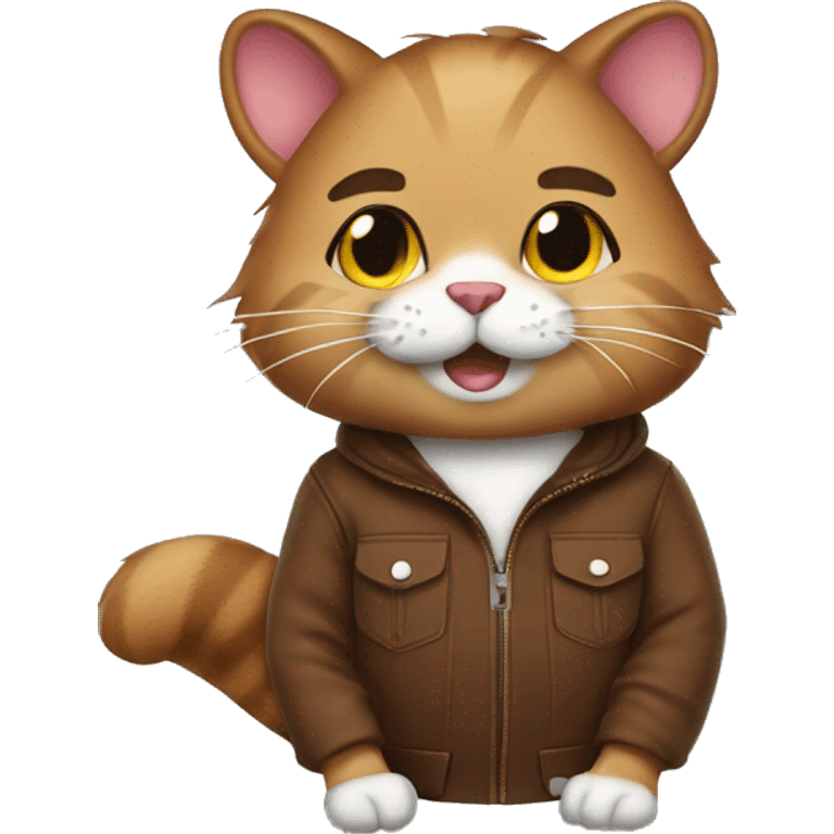 cat dressed as bucee's beaver emoji