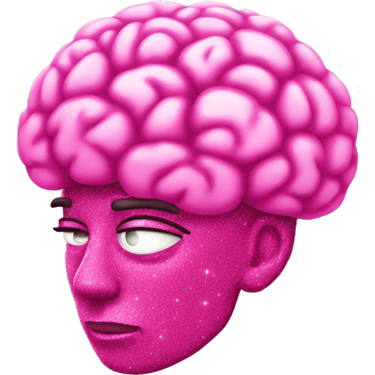 pink glittery brains emoji