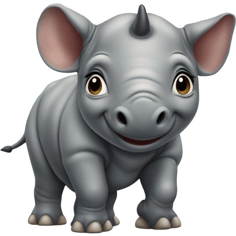 Realistic baby rhino small eyes emoji