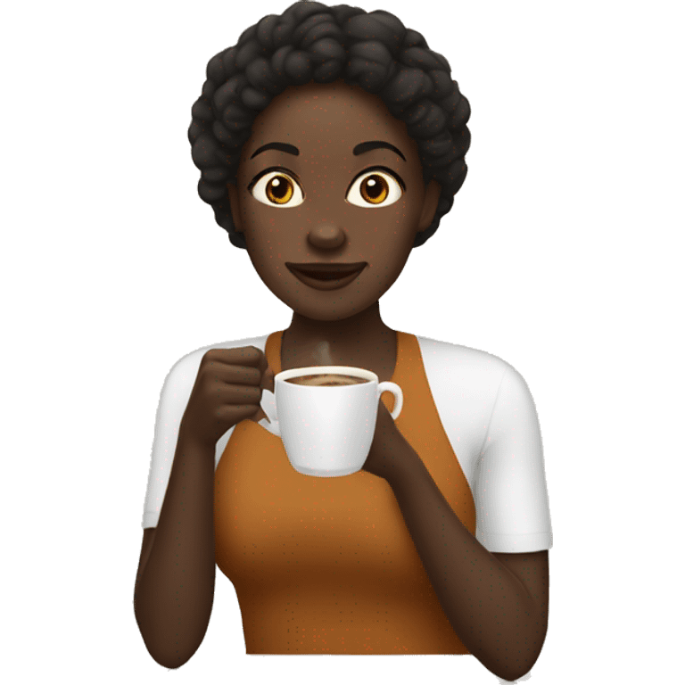 black girl sipping coffee  emoji