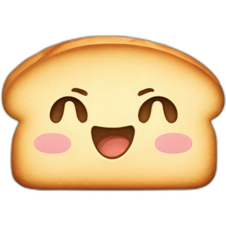 cute happy blushing bread emoji