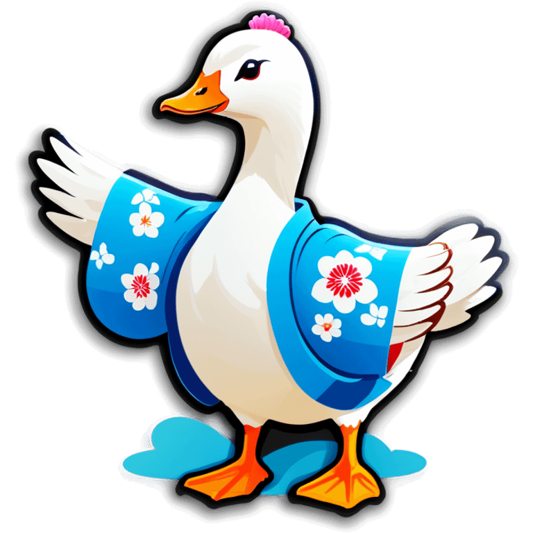 Goose wearing a kimono  emoji