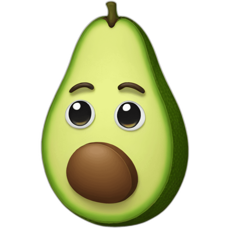 avocado with sad face emoji