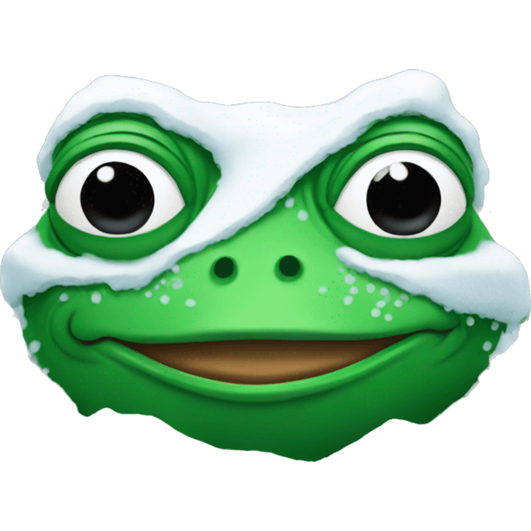 pepe the frog covered in snow emoji