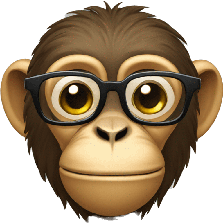 Monkey with glasses and on tree emoji