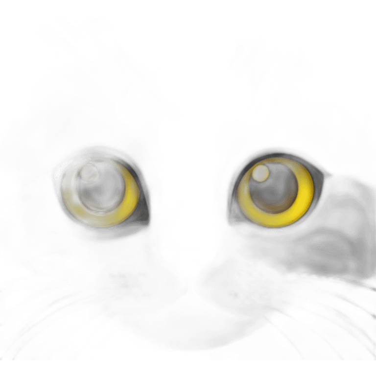 A british shorthair cat in schildpatt and with yellow eyes emoji