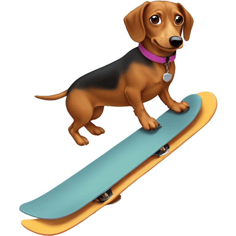 Weiner dog snowboarding emoji