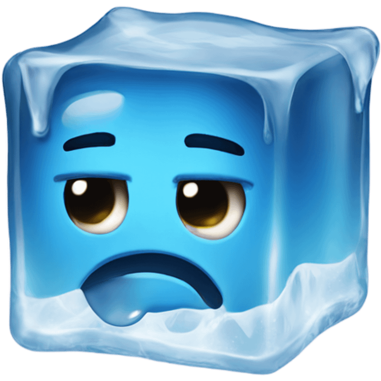 melting face in ice cube emoji