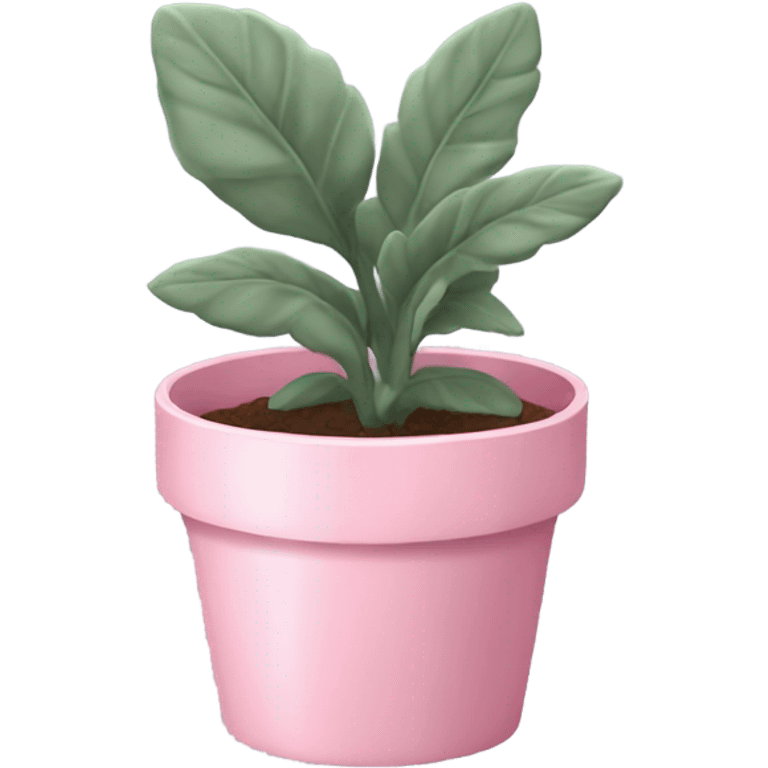 Sage green plant in pink pot emoji