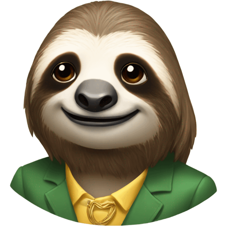 A rich sloth emoji