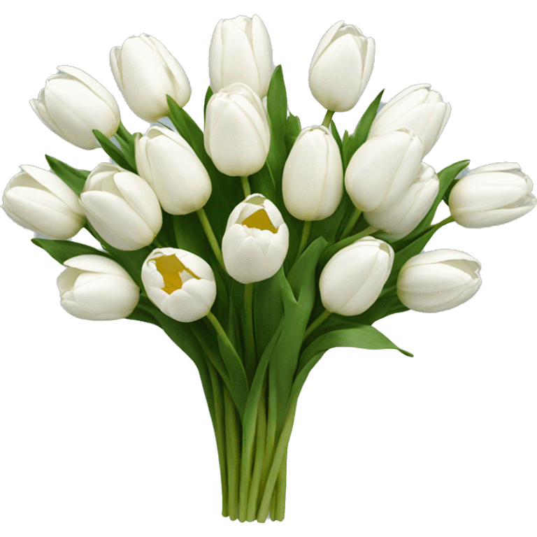 Bouquet of white tulips  emoji