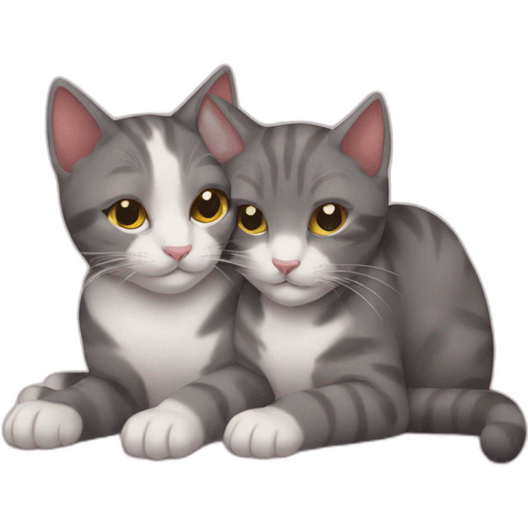 two cats cuddling emoji