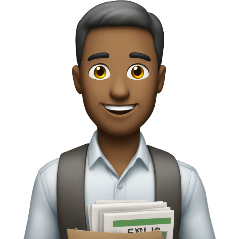 Handsome newspaper seller emoji