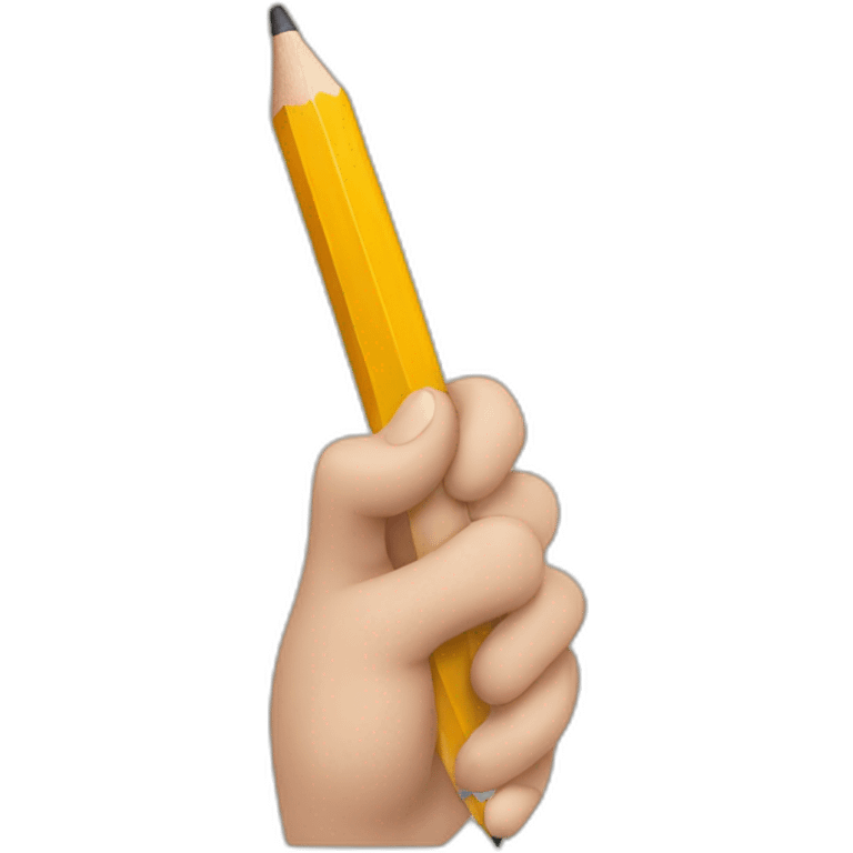 hand holding pencil emoji