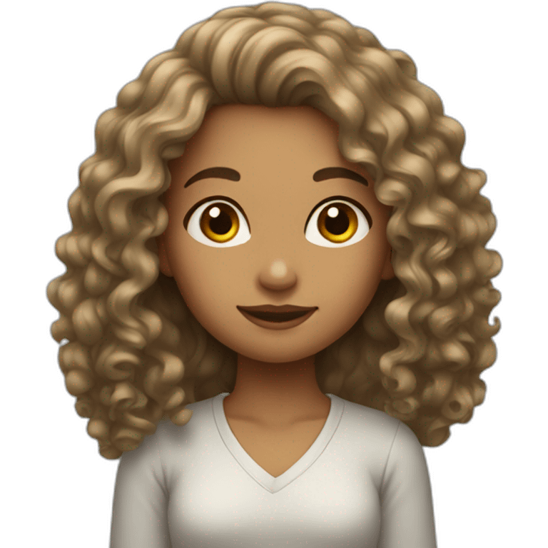 A girl with long curly hair emoji