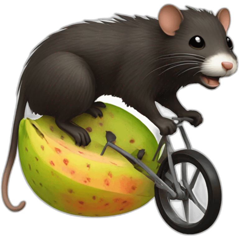 ratel riding a hairy fruit emoji