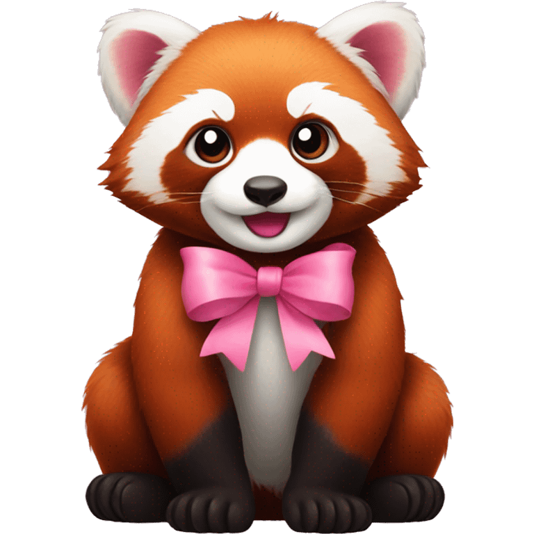 Red panda with a pink bow emoji