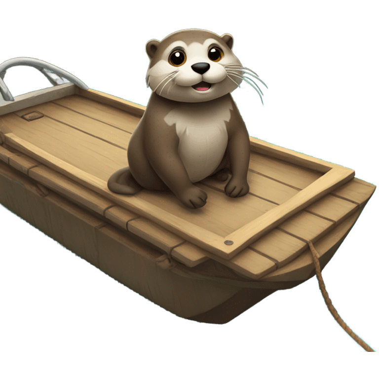 Otterlei riding on a pontoon bot emoji