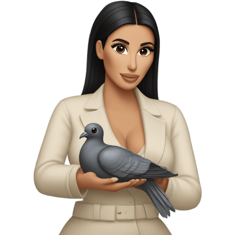 Kim Kardashian holding a pigeon  emoji