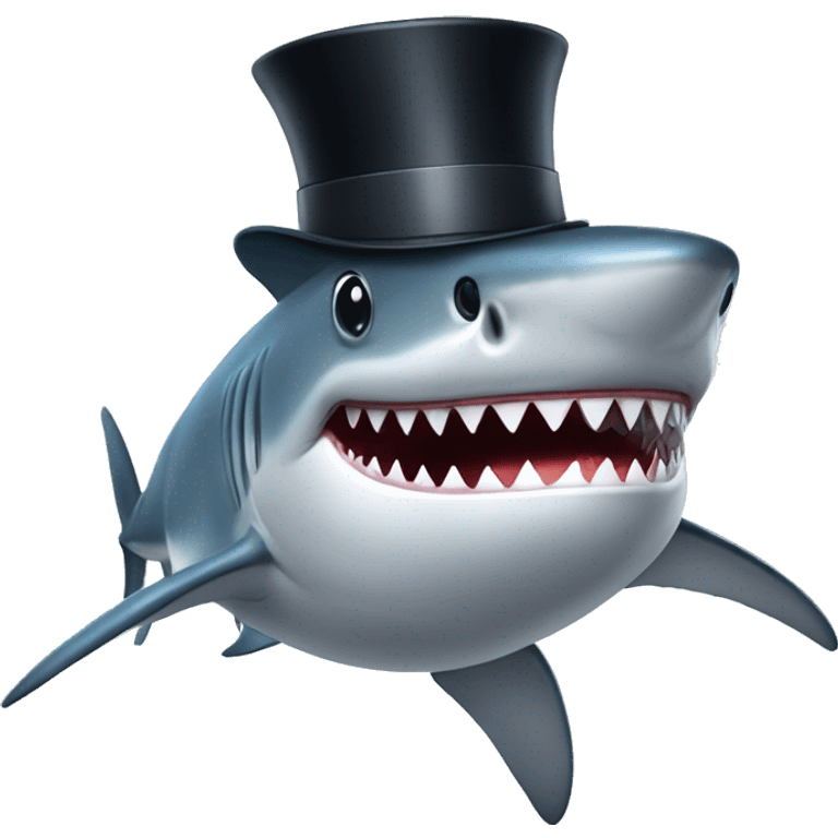 Shark with a top hat emoji