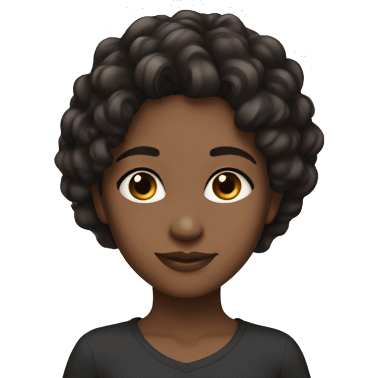 black hair brown eyes wavy hair girl brown skin emoji