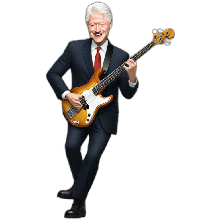 Bill Clinton playing bass emoji