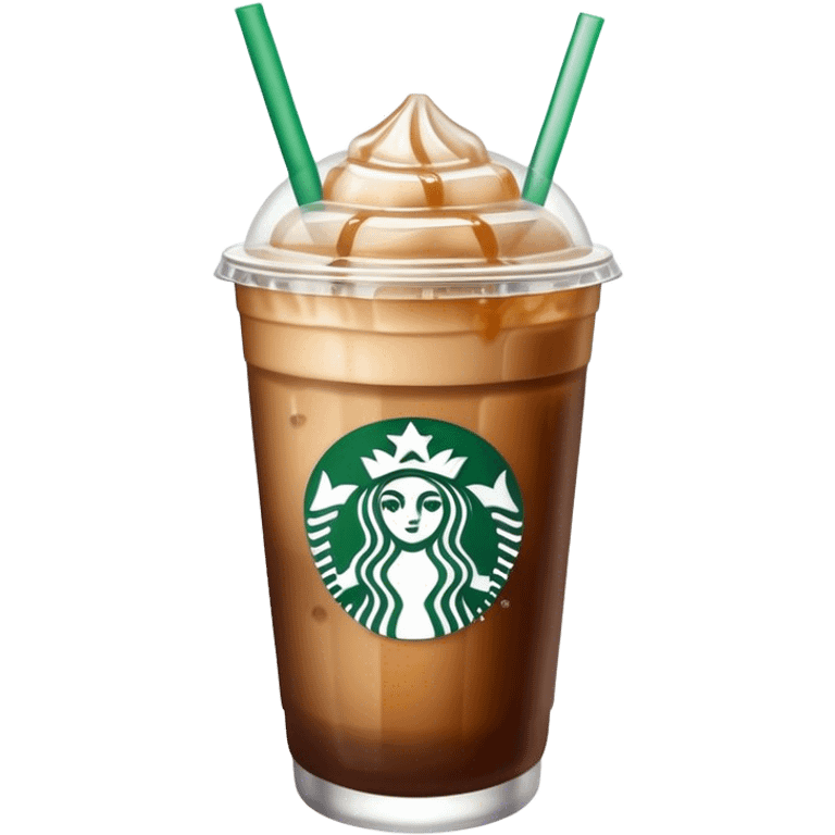 Starbuck ice coffee with ice cubes emoji