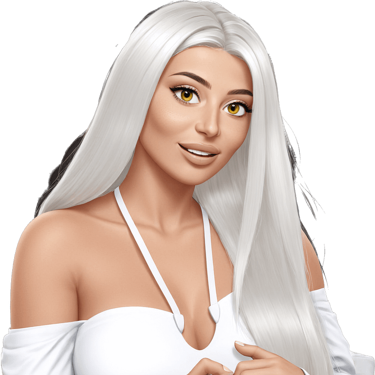 smiling girl with white hair emoji