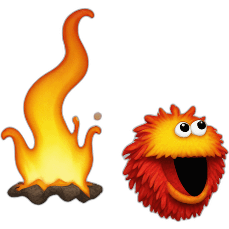 elmo flaming head emoji