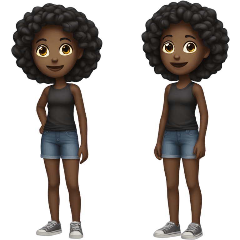 Blackgirl full body kid emoji