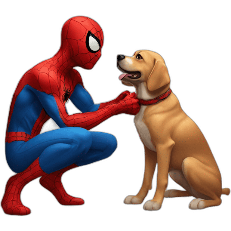 spider man petting a dog emoji