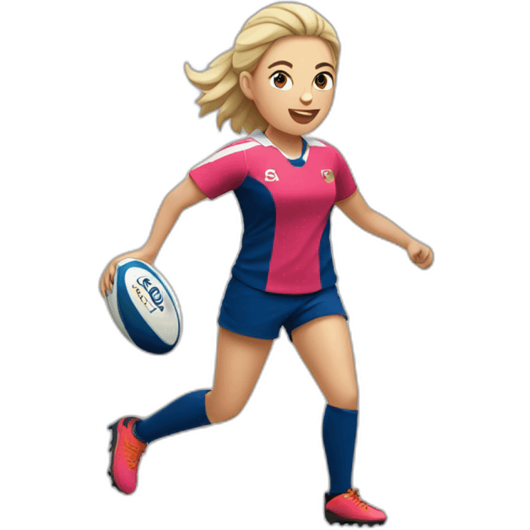 fille joue rugby emoji