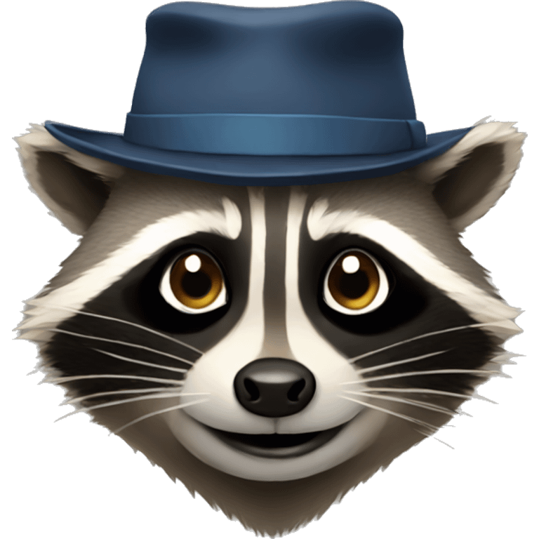  Raccoon wearing a hat emoji