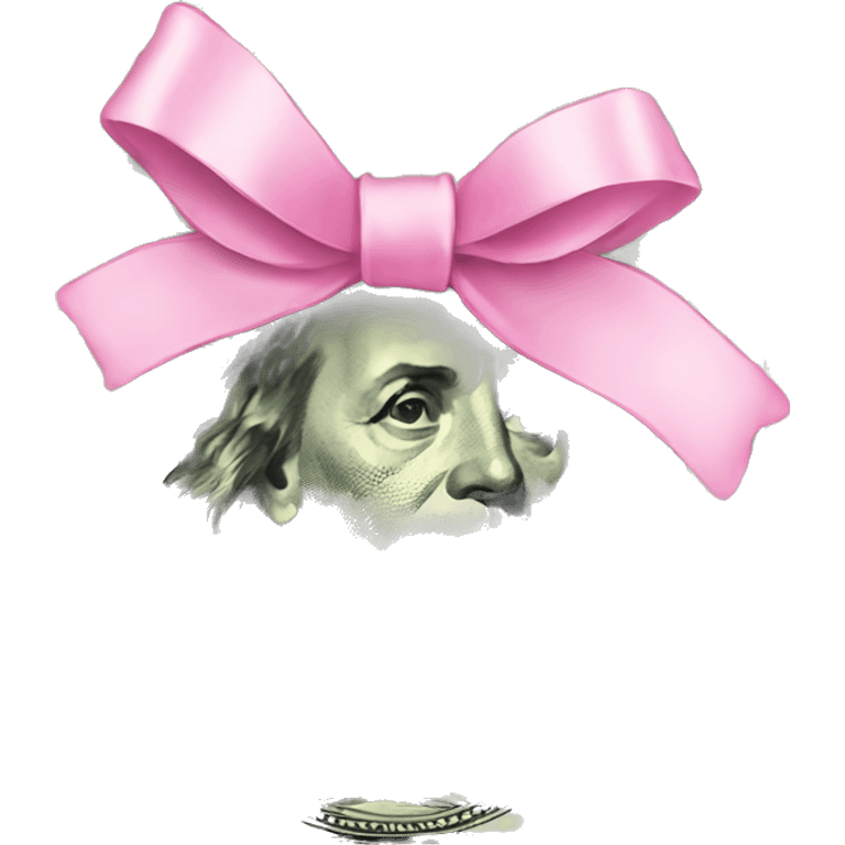 dollar with a pink bow  emoji