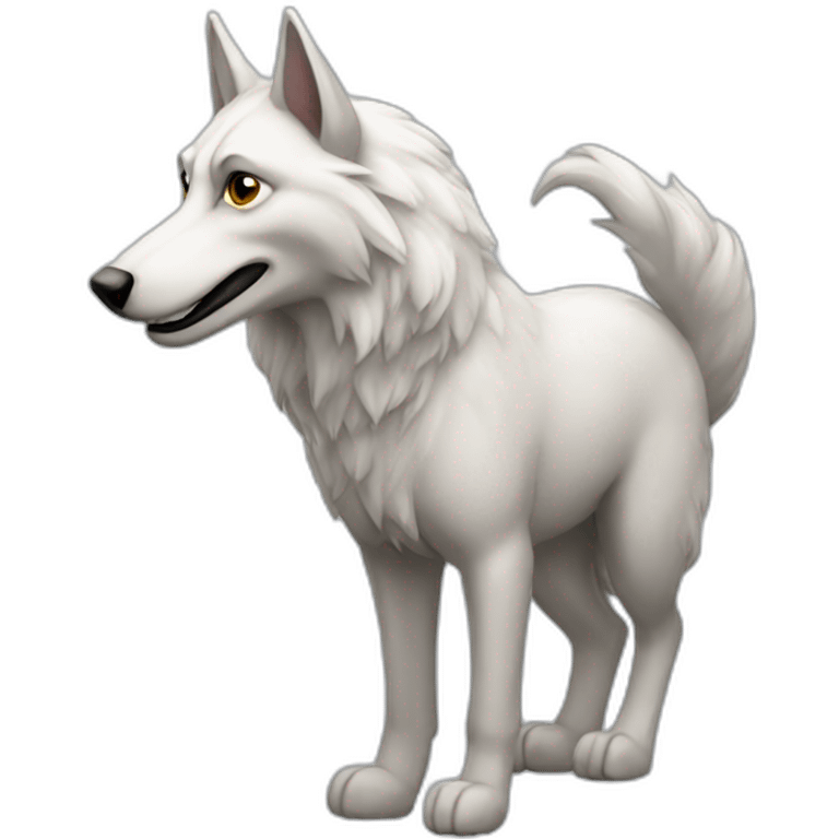 Loup sur licorne emoji