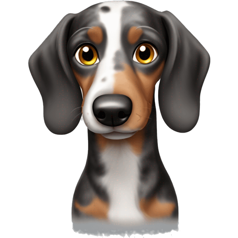 Black,brown, gray Merle long Dachshund emoji